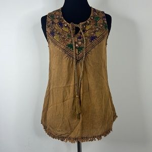 RAGA Front Tassel Sleeveless Blouse S